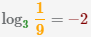 логарифм 1/9 по основанию 3
