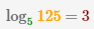 логарифм 125 по основанию 5