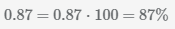 перевод 0.87 в проценты 87%