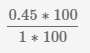 дробь: числитель 0.45, знаменатель 1, умноженные на 100