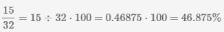 преобразуем дробь 15 32 в проценты