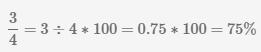 преобразуем дробь 3 4 в проценты