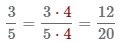 дробь 3 5 приведем к знаменателю 20