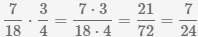 Exemple. Multiplication de fractions 7/8 * 3/4