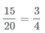 сокращение дроби 15 20