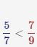 сравнение дробей 5/7 и 7/9
