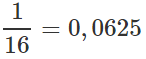 одна шестнадцатая в виде дроби