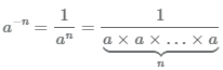 a в отрицательной степени в виде проиведения